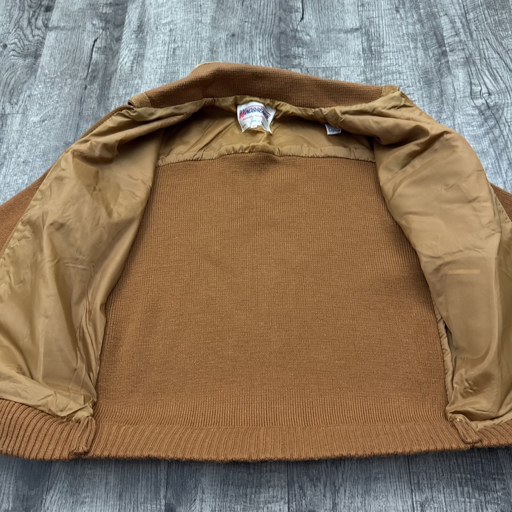 Vintage Windbreaker Cowhide Suede Western Knit Jacket 70s 80s - Picture 7 of 9